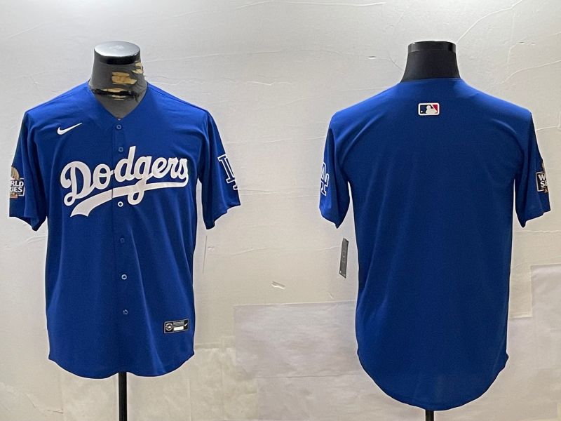 Men Los Angeles Dodgers Blank Blue Game 2024 Nike MLB Jersey style 1216